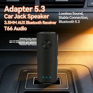 T66 AUX Bluetooth 5.3 Jack 3.5MM Car Speaker Receiver Adapter Wireless