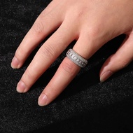 Luxury European American Hip-Hop Five-Row Square Zircon Hollow Men's Ring Hip-Hop Hip