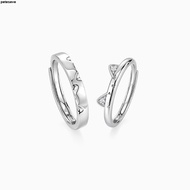 [Exquisite Gentle Sweet All-Match] S925 Silver-Plated Cat Diary Couple Ring Couple Ring Couple Ring 