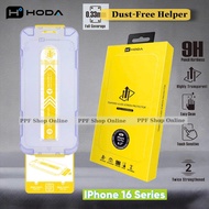 Hoda self-cleaning tempered glass with sticker frame for iPhone 17 Pro Max, 16 Pro, 15 Pro Max, 15 P