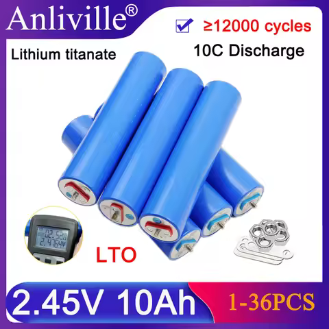 1-36PCS LTO 2.3V/2.45V 10Ah Rechargeable Lithium Titanate Battery 10000mAh LTO-32145 DIY 12V 24V Ele