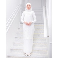 DINARA KURUNG HIJABISTA HUB BRIDE SERIES EMBROIDERY(Off White) Kurung Nikah/kahwin/baju raya warna p