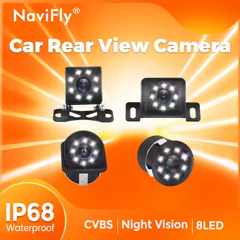 NaviFly IP68 Waterproof CVBS Night Vision For Universal Car Rear View 8LED Camera for BMW E46 Lifan 