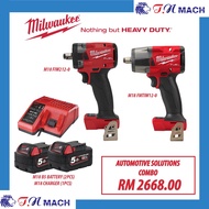 MILWAUKEE AUTOMOTIVE SOLUTIONS COMBO IMPACT WRENCH M18 FIW212-0 &amp; M18 FMTIWF12-0 &amp;2PC M12 B5 &amp; 1PC M18 CHARGER