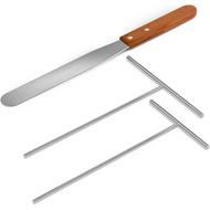 Crepe Spreader and Spatula Kit Stainless Steel Crepe Spreader Tool 5", 7" Spreaders and 12" Spatula(