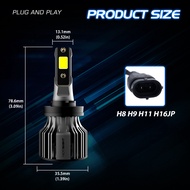 Novsight N39 LED Car Headlight Bulb 72W 10000LM 6000K Putih Terang Lampu Depan Kereta H4 H7 H11 9005