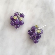 [Born in February]Amethyst grape gemstone earrings / korea korean fashion accessories jewelry item 9