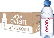 Evian Natural Mineral Water, 330ml Case (Pack of 24)