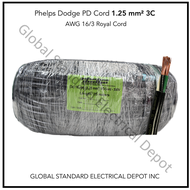 Phelps Dodge PD Cord (Royal Cord) 1.25mm2 (#16) 3C [75 Meters]