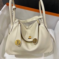 Hermes Lindy 26 奶昔白/檸檬黃 U刻 swift皮
