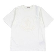全新未使用 ▼ MONCLER 2022 100% 純棉圓領短袖T卹，正面飾有刺繡Logo，白色，M碼，正品，男士