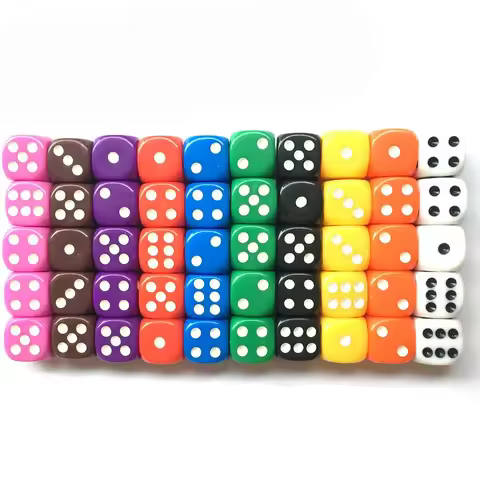 10PCS/Lot Dice 10 Colors Solid Acrylic 6 Sided Dice Club/Party/Family Games