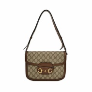 Gucci 1955中牛皮GG老花馬銜扣斜背包