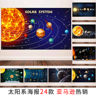 hot selling universe planet solar system poster children education cartoon earth classroom wall post