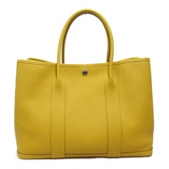 HERMES Garden Party PM Jaune Ambre 手提包鄉村皮革黃色二手女式 C