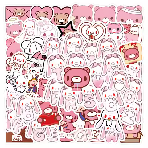 100 pcs Cartoon Gloomy Bear Stickers Decals for Laptop Fridge Notebook Diary Funny Decoration Sticke