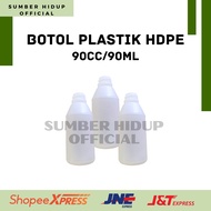 90ML HDPE PLASTIC BOTTLE 90CC/ WITH BLACK CAP AND WHITE VALVE Per 25 PCS