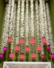 Artificial door hanging Garlands string with Lotus Buds/flower Festive Decor |Makar Sankranti/Sankranti/Pongal Decorations /Diwali,Navratri Decor/ Housewarming| 38 inches long - Pack of 2 pcs