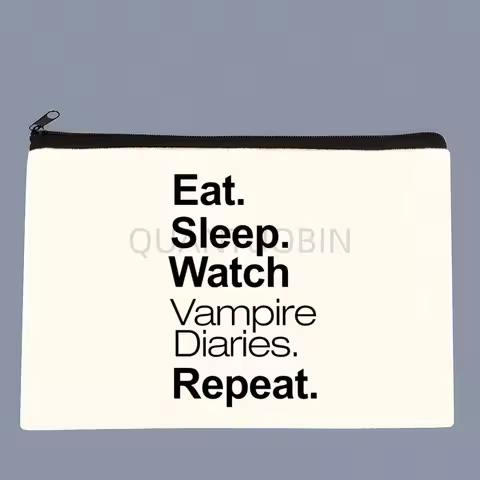 Damon Salvatore The Vampire Diaries Chronicles Vampiricas Canvas Makeup Bag Portable Travel Cosmetic