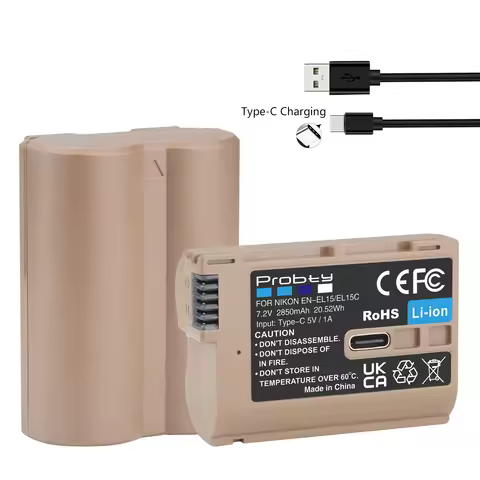 2850mAh EN-EL15C EN-EL15 Battery for Nikon Z5,Z6,Z6 II,Z7,Z7II D600 D610 D600E D800 D810 D800E D810