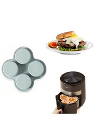1個可重複使用的矽膠烤蛋模,不沾空氣炸鍋烤盤,矽膠松餅盤用於烘烤,漢堡包盤,空氣炸鍋配件,廚房用品