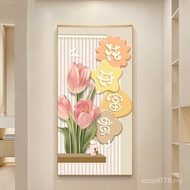 Painting Aisle Painting Good Background Wall Spring Flowers Blooming Mural Corridor Decoration Entra