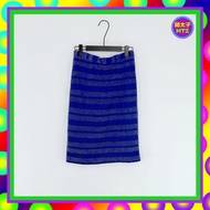 Second-Hand Blue Colorful Glitter Knitted High Waist 29 Long Skirt F203 [Mentaiko Vintage Summoning 