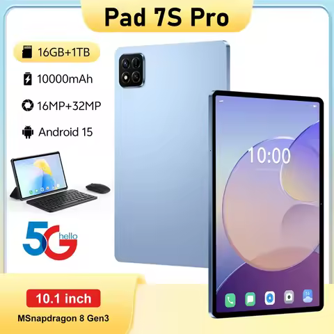 Pad 7s Pro Original Tablets 10.1inch 5G Dual Sim Android 15 Tablet 10000mAh WIFI Tab PC For Children