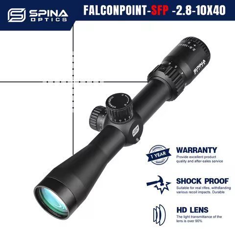 SPINA OPTICS BT 2.8-10X40 Tactical Hunting Riflescope 1/4MOA Mil Dot Reticle Scope Sight Fit PCP AR1