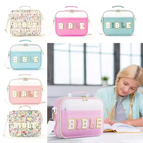 New Portable Bible Cover Case Large-capacity Multilayer Bible Carrying Bags Dustproof with Shoulder 