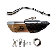 คอท่อ Kawasaki KSR วัสดุแสตนเลสเกรด304 + ปลายท่อ AK Long ขนาด 2 นิ้ว ฟรีจุกลดเสียง มีสีให้เลือก