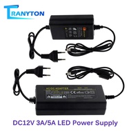 Tranyton Lighting DC12V Adapter AC100-240V Lighting Transformers Output  DC12V  3A / 5A  EU Plug Power Supply for LED Strip