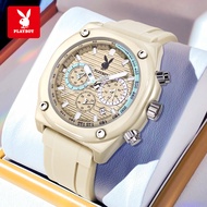 PLAYBOY Jam Tangan Perempuan Original Waterproof Quartz Silicone Luminous Chronograph Casual Y2K Big