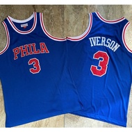 Men's Allen Iverson Mitchell Ness 1996-97 Hardwood Classic Shirt - Blue