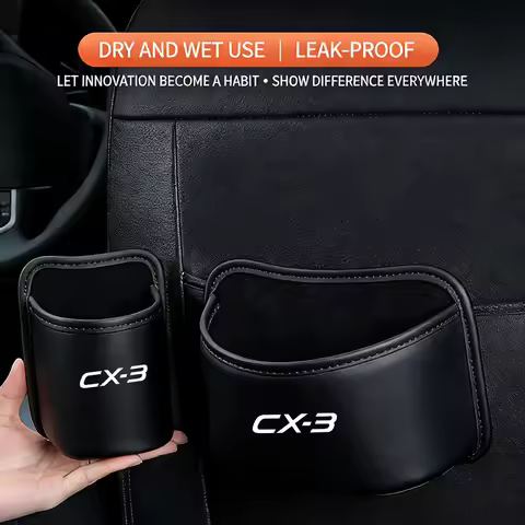 Car Trash Can Car Door Storage Box Foldable Seat Back Hanging Storage Bag Storage Box for Mazda CX-3