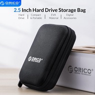 ORICO 2.5นิ้ว Hdd/ SSD กระเป๋าใส่ฮาร์ดไดรฟ์กล่องฮาร์ดดิสก์สำหรับฮาร์ดไดรฟ์แบบพกพาภายนอกที่เก็บกล่องใส่ HDD ป้องกันสีดำ/ แดง/น้ำเงิน