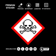 GHS Skull Crossbones Sticker Safety Label | Toxic Poison Chemical Hazard Warning Sign | Workplace Co