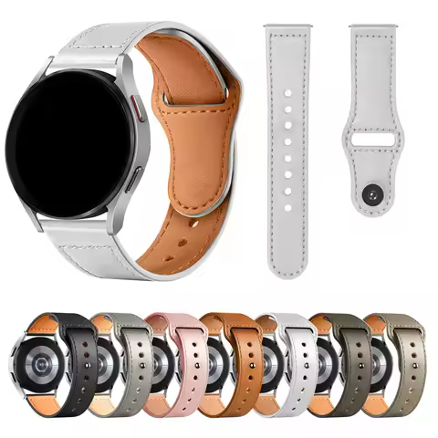Leather strap For Samsung Galaxy watch 7/6/5/pro/4/Classic/Active 2 20mm 22mm bracelet Huawei GT/Ama