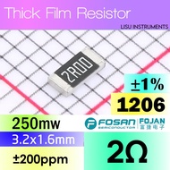 2R 1206 ±1% SMD Thick Resistor 2R00 2Ω FRC1206F2R00TS FOJAN