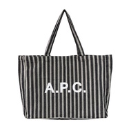 INS trendy APC simple letter commuting single shoulder sail bag, striped large capacity bag tote bag