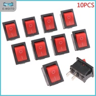 【SHENHAO3】 10pcs 2Pin 21X15mm สวิตช์ ROCKER 6A/250VAC Power SWITCH ON-OFF Red Black White