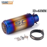 63MM สลิปออน สำหรับ Honda CB650F CBR650F 2014-2022 CB650R CBR650R 2019-2022รถจักรยานยนต์ไอเสียท่อ Es