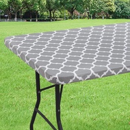 Waterproof and Elastic Fitting Tablecloth, Suitable for 6-foot (approximately 1.8 Meters) Tables, Ca