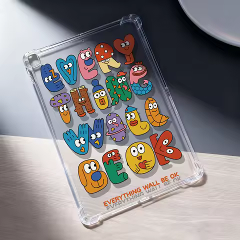 Crystal Clear Tablet Case for Samsung Galaxy Tab S9 S10 FE A9 A11 S7 S8 Plus Cover English Quote EVE