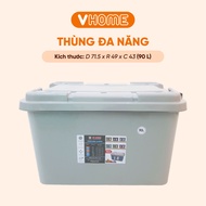 Thùng Nhựa Đựng Đồ 55L Có Bánh Xe Nhựa VĨ HƯNG