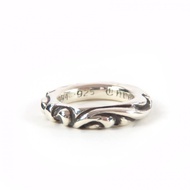 全新☆鉻心 (CHROME HEARTS) 捲軸戒指 925 銀戒指（約日本尺寸 10 號）重量：8.83 克 女士款
