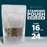 STANDING POUCH WINDOW WHITE MATTE ZIPLOCK DELKOCHOICE 16X24