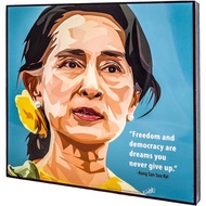 Popular Aung San Suu Kyi Poster Quotes Wall Decals Photo Painting Framed Pop Art
