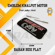 AHAU MOTOR Brand exhaust Emblem Embossed free rivet nails
