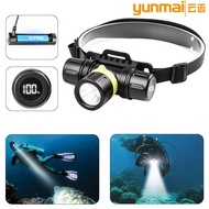 XHP70 Diving Headlight Independent Digital Display Charging Warehouse Amphibious Dual-use Strong Lig